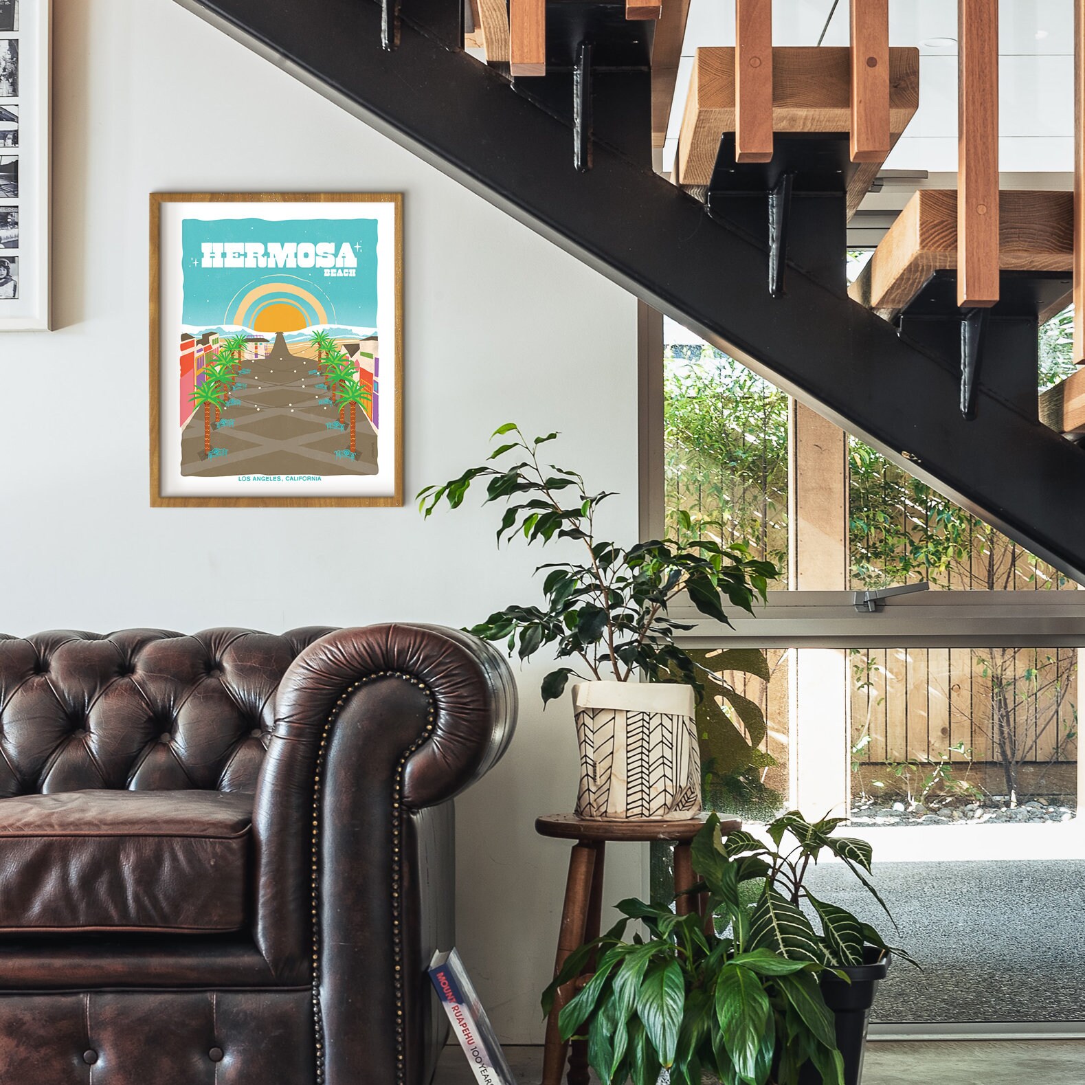 Hermosa Beach Retro Travel Poster | California Vintage Wall Art Print ...