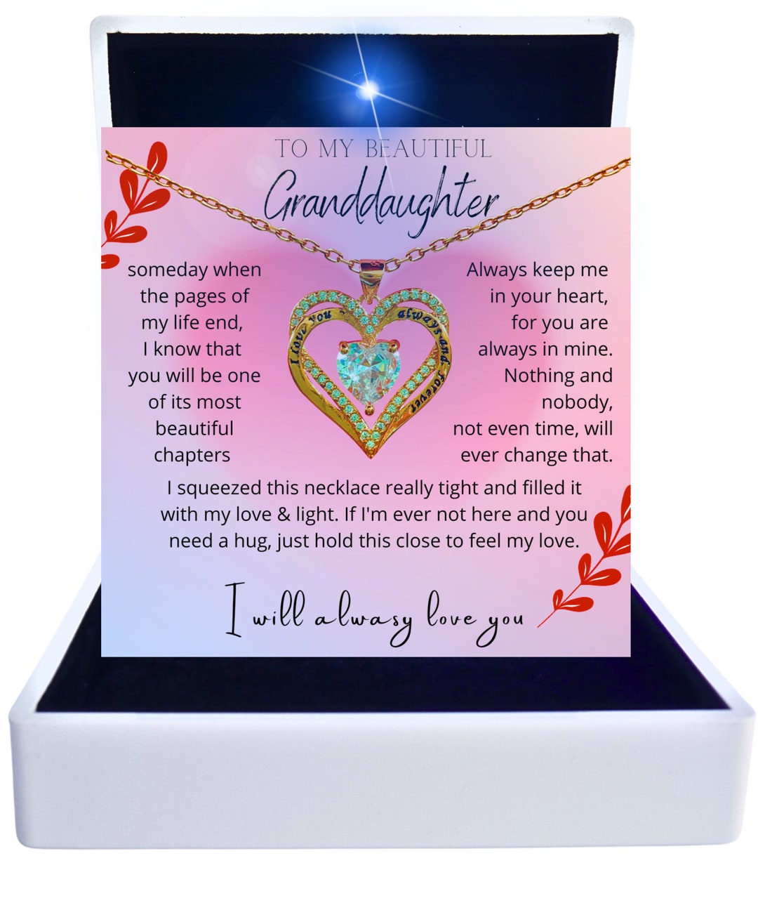 Granddaughter Necklace, Granddaughter Gifts, to My Granddaughter