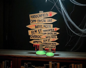 Horror Movie Destinations Road Sign Standing Decoration 3d Printed
