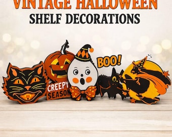 Vintage Styled Halloween Shelf Decorations 3d Printed