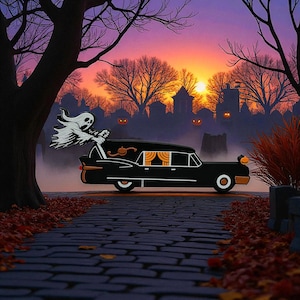 Halloween Themed Hearse Decoration 3d Printed
