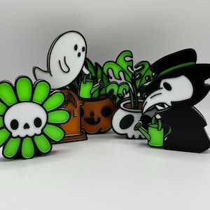 3D Printed Spooky Garden Decor: Plague Doctor, Ghost, Skull