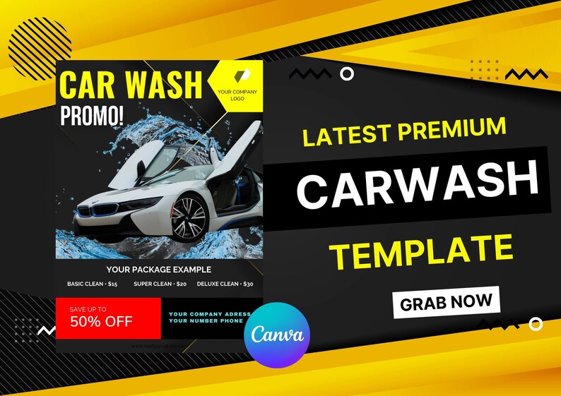Editable Car Wash Flyer Printable Carwash Flyer Customizable Etsy