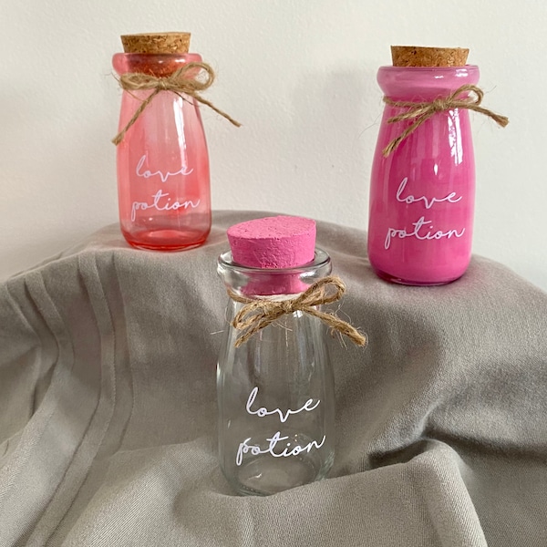 Love Potion Glass Bottle with Cork, Tiered Tray, Valentine’s Day