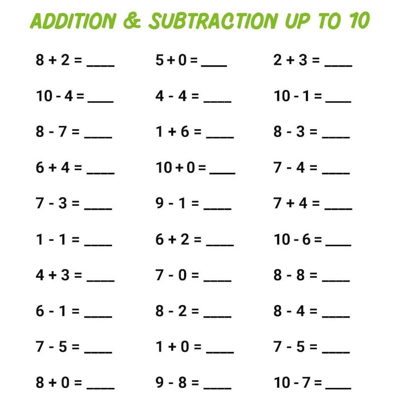 Addition Worksheets Etsy
