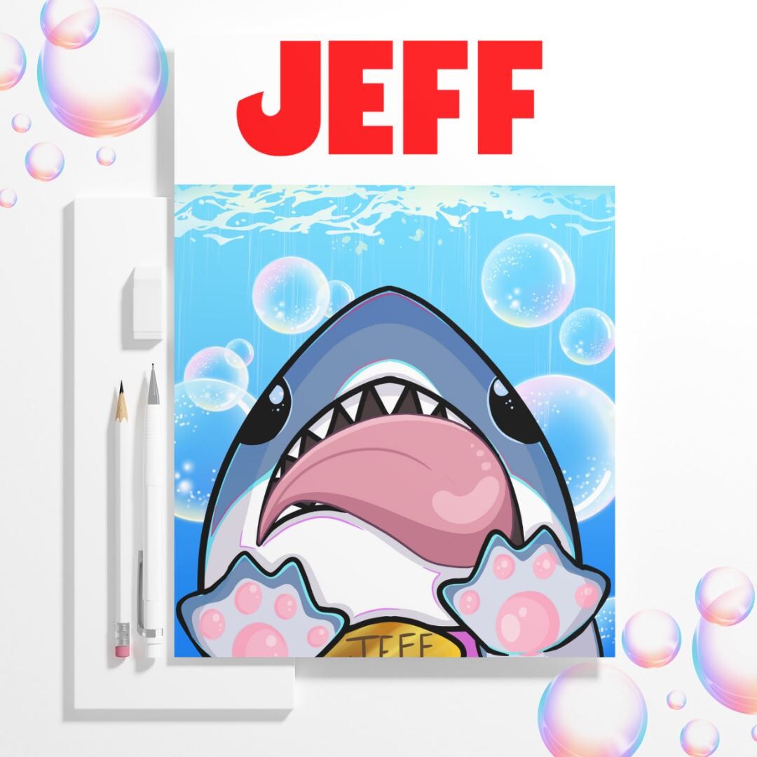 Jeff Drawing Rivals Jeff Shark Art Print | Rivals - Etsy