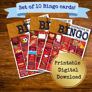 Bingospel Taskmaster UK | Afdrukbare kijkfeestkaarten (digitale download)
