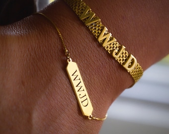 WWJD Bracelet - 925 Sterling Silver Jesus Bracelet, Religious Jewelry Gift for Men & Women, What Would Jesus Do Bracelet