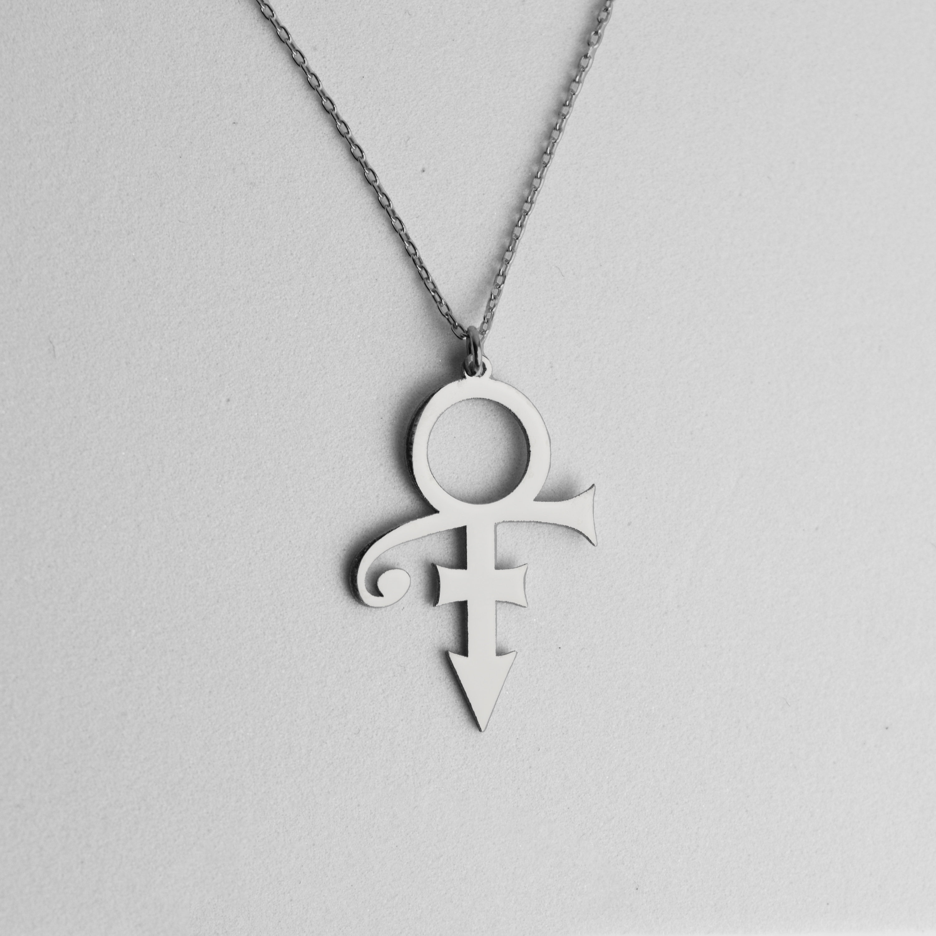 3 Inch 925 Sterling Silver Prince Necklace, Love Symbol