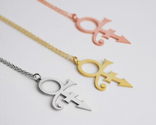 Collana Con Simbolo Di Prince In Argento 925 - Gioiello Per Fan Della Musica, Catena Regolabile 45+5cm