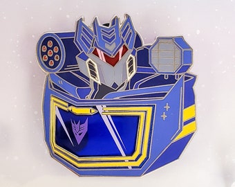 Soundwave Superior Silver Enamel Pin - TF Cyberverse (Stained Glass)