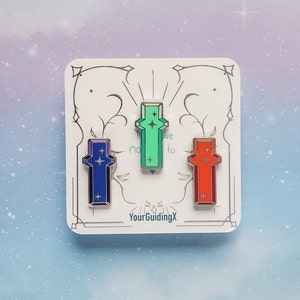X Chronicles Aegis Core Crystal Enamel Filler Pins - Pneuma Enamel Pin - Malos Enamel Pin - Alvis Enamel Pin - Xenoblade pin