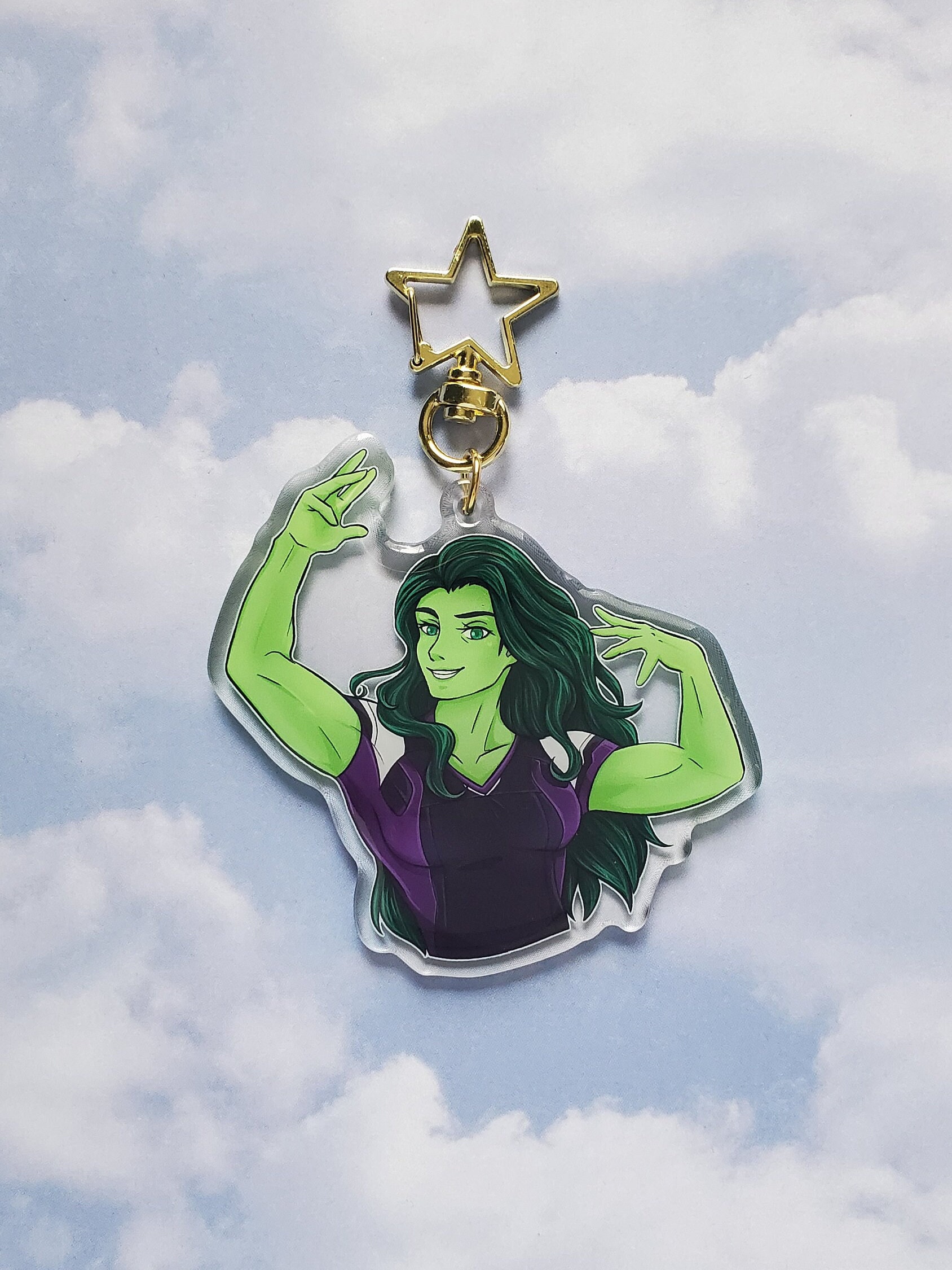 She hulk Keychain Jennifer Walters Acrylic Charm MCU Marvel She Hulk Keychain Etsy