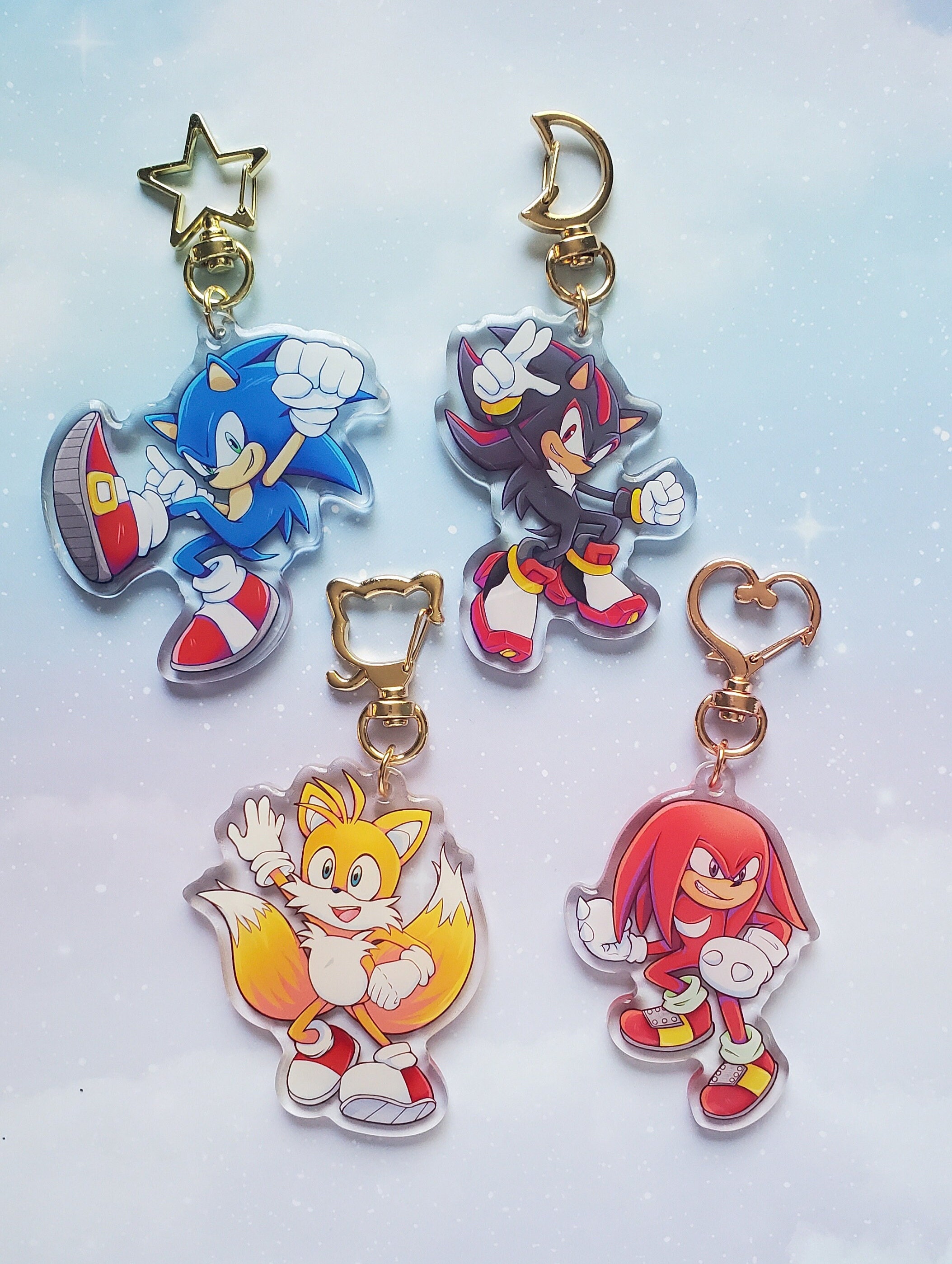 Sonic the Hedgehog Shadow, Knuckles, Tails, Amy, Rouge, Silver, Blaze  Acrylic Charms / Keychain 