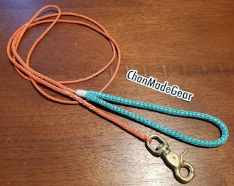 Ultralight Dog Leash Amsteel-Blue / Dyneema (multiple color combinations) and leather handle option