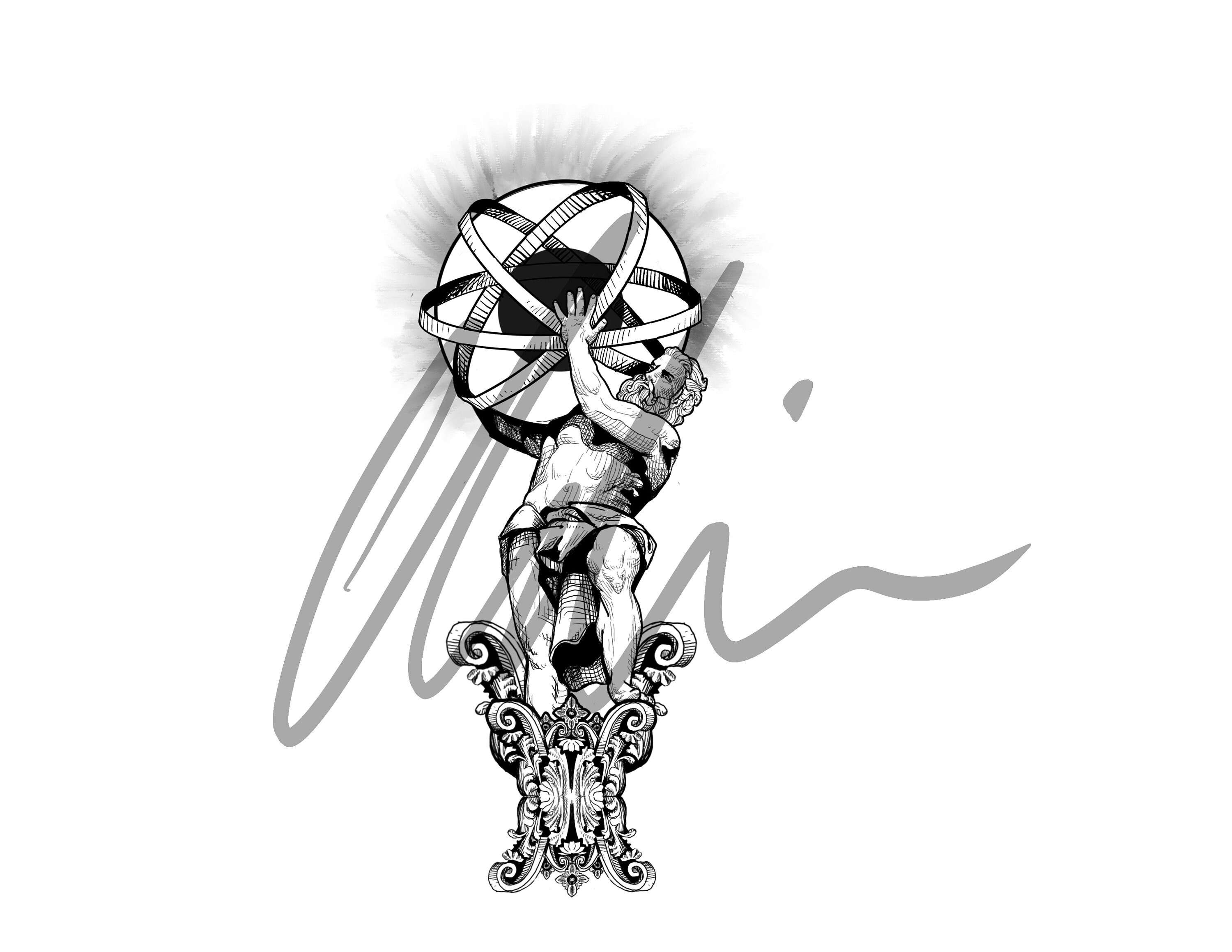 Instant Download Atlas Tattoo Design - Etsy
