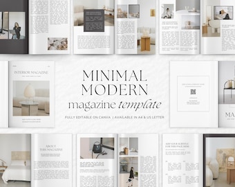 Minimal Magazine Template Canva | Modern Clean Design for Interior Designers | Digital Marketing Brochure, eBook & Catalog