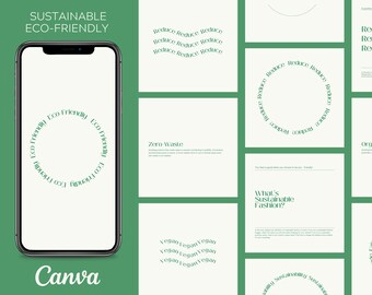 Instagram Template Green / Custom Canva Template / Eco-Friendly Instagram Story / Instagram Template Vegan / Organic / Blogger Template
