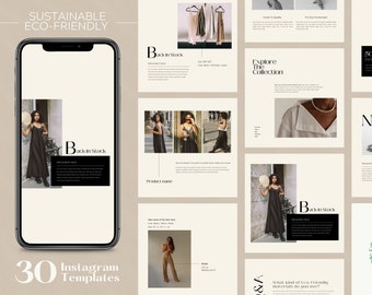 Instagram Template Canva for Boutiques / Blogger Instagram Templates Beige / Blogger Social Media Post / Engagement Booster for Fashion