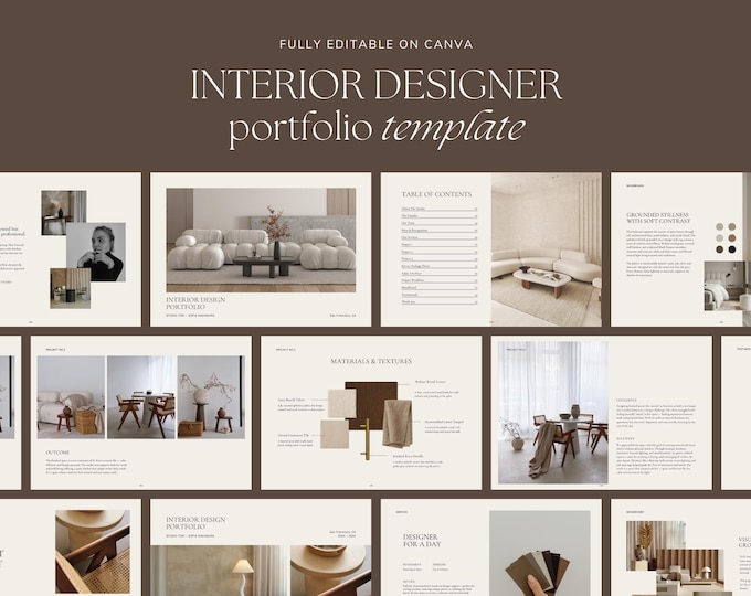 Interior Design Portfolio | Canva Template for Interior Designer ...
