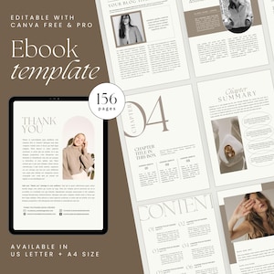 Ebook-Vorlage Canva, bearbeitbares Kursarbeitsbuch, Coaching Bleimagnet, elegante Broschüre braun, Digital Marketing Kit, Sofort-Download PDF