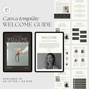 Modello di e-book con guida di benvenuto di Canva: onboarding moderno dei clienti (download digitale)