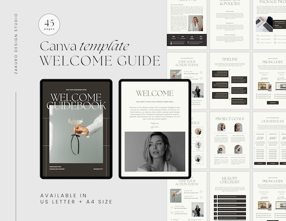Canva Welcome Guide Ebook Template: Modern Client Onboarding (Digital Download)