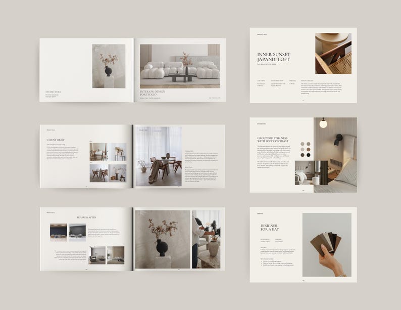 Interior Design Portfolio Template Canva | Editable Client Presentation ...