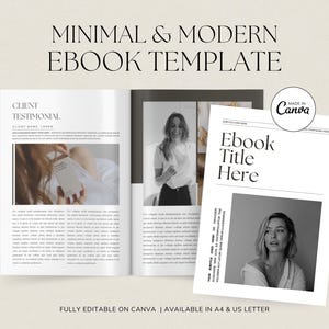Minimalistische e-boeksjabloon Canva, bewerkbare magneet voor coaching en cursusmaker, moderne digitale tijdschriftlay-out, ontwerp e-boekomslag