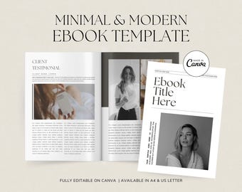 Minimalist eBook Template Canva, Editable Lead Magnet For Coaching & Course Creator, Modern Digital Magazine Layout, Ebook Cover Design
