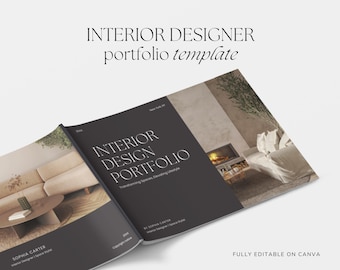 Portfolio Template for Interior Designer | Canva Template For Interior Design Presentation | Brouchure with minimal, modern and clean design