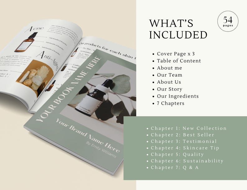 Skincare Ebook Canva Template, Skincare Beauty Booklet Guide, Beauty