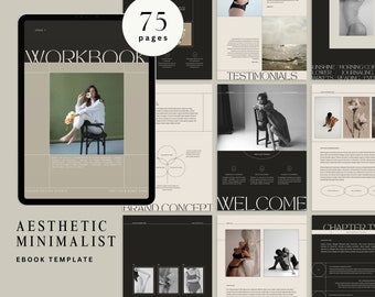 Minimalist eBook Template Canva, Aesthetic Design Workbook, Editable Course Creator Guidebook, Digital Branding Lead Magnet Template