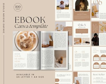 100 Page eBook Template - Canva Coaching Lead Magnet, Editable Course Creator Workbook & Done For You Marketing Modern Magazine Design