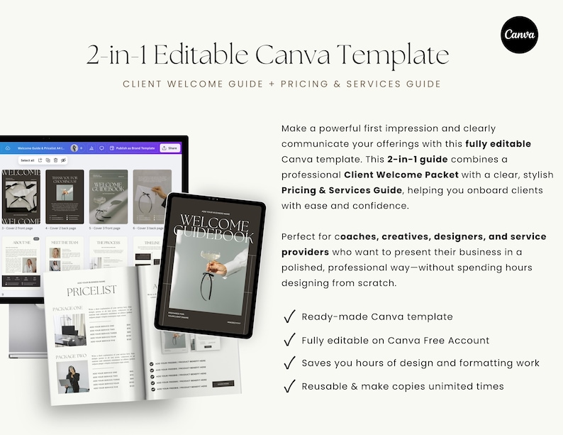 Canva Welcome Guide Ebook Template: Modern Client Onboarding (Digital Download) image 3