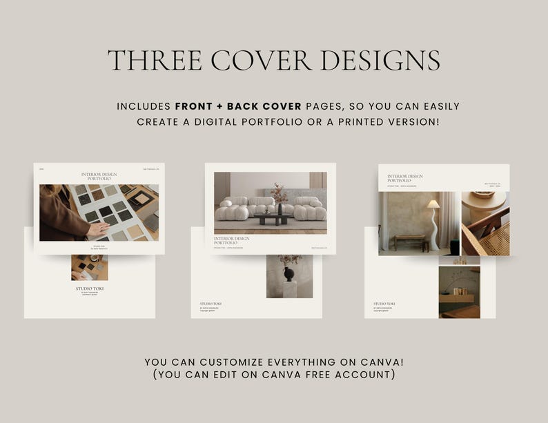 Interior Design Portfolio Template Canva | Editable Client Presentation ...