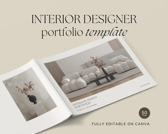 Interior Design Portfolio Template Canva | Editable Client Presentation | Interior Decorator, Ebook, Real Estate Lookbook | Digital Download