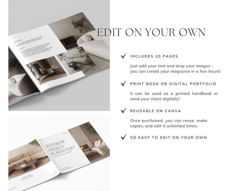 Interior Design Portfolio | Canva Template for Interior Designer ...
