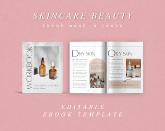 50 Pages Ebook Template Canva For Skincare Business / Ebook Template Canva / Skincare Template / Skincare Ebook Template / Workbook Template