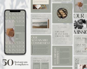 Minimal Instagram Templates /  Instagram Story Templates / Custom Instagram Template / Vegan Template / Eco-Friendly