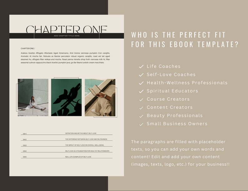 Minimalist Ebook Template Canva, Aesthetic Design Workbook, Editable