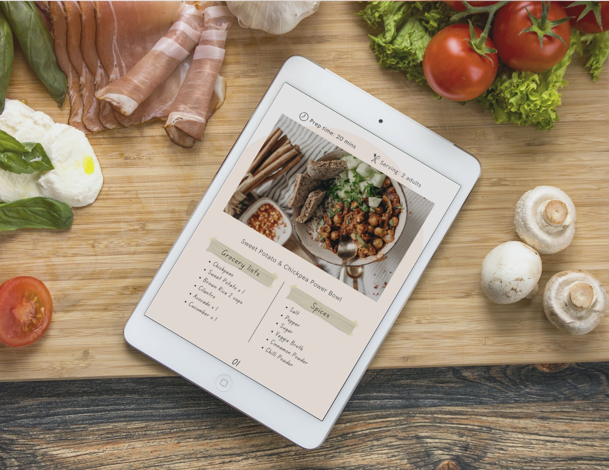 Vegan Recipe Cookbook Template / Printable Ebook Template / Digital
