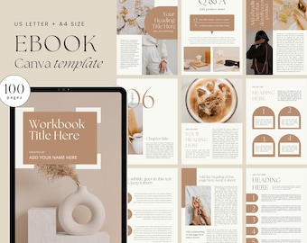 100-Page eBook Template: Canva Workbook, Modern Magazine Design (Digital Download)