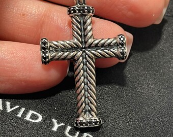 Chevron Cross Pave Black Diamonds Cross 