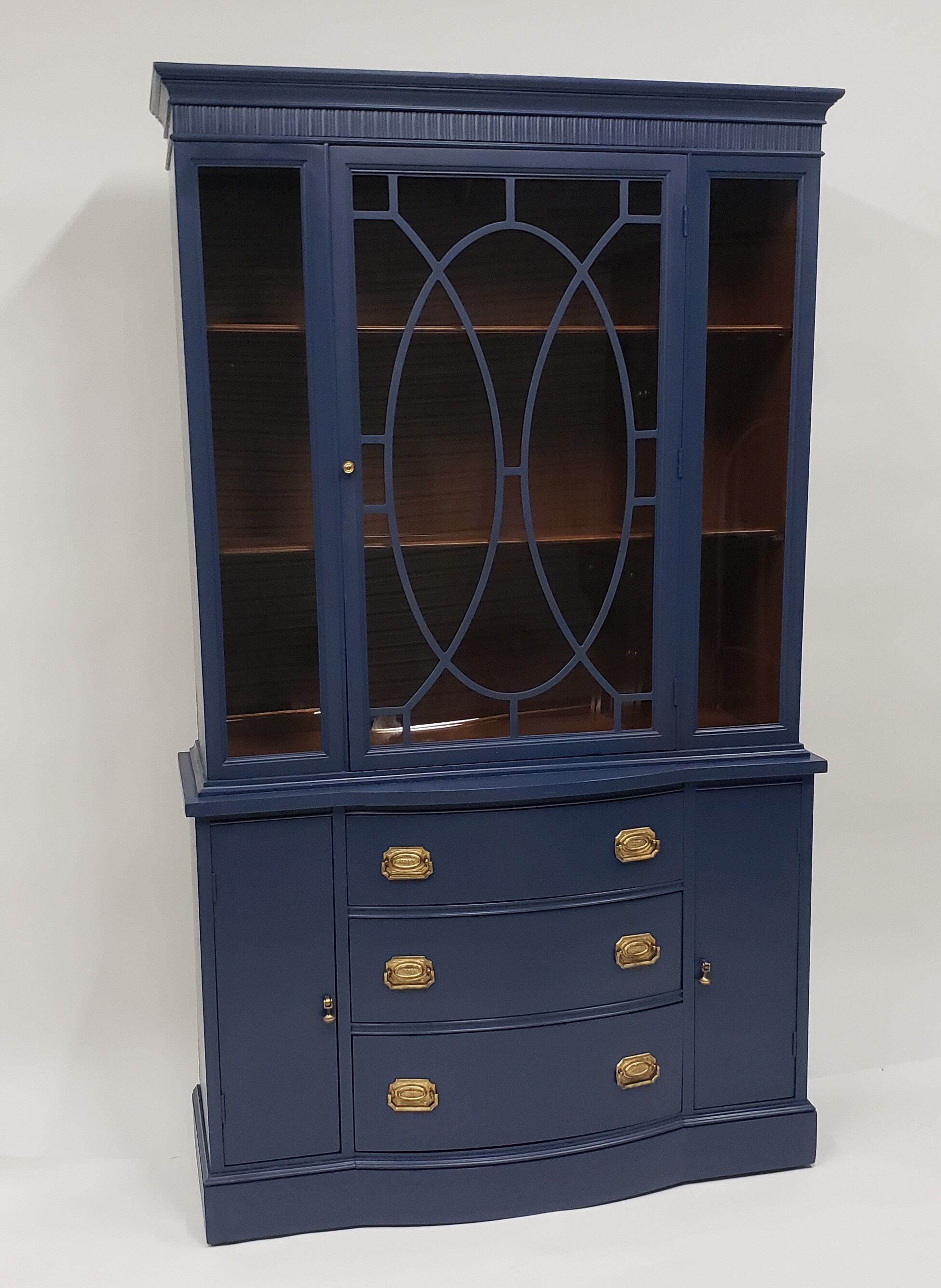 The Turquoise Iris Furniture Art Navy Blue Hutch With, 54 OFF