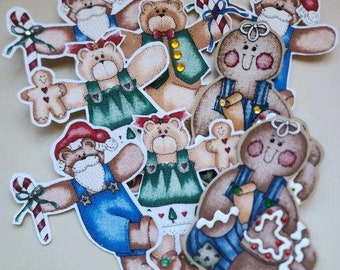 Bear magnets, Gingerbread magnets, Christmas Cookie magnets, Christmas Bears, Gingerbread Cookie magnets (1 magnet)