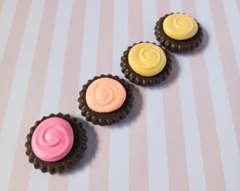 Imanes para galletas de chocolate con glaseado, juego de 4