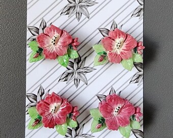 Imanes de flor de Pascua: decoración navideña (juego de 4)