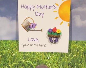 Happy Mother's Day!: Personalize / Purple Flower Arrangement Magnet