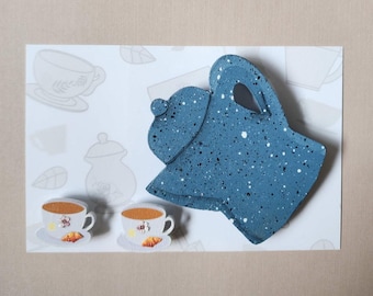 Juego de teteras y tazas con imanes, decoración para amantes del té